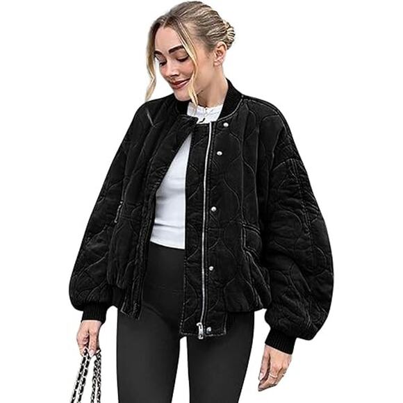 New Medium Lightweight Casual Puffer Short Zip Up Jacket - Picture 2 of 5